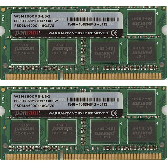 【中古】CFD Panram　W3N1600PS-L8G　SODIMM DDR3 PC3-12800 8GB 2枚組