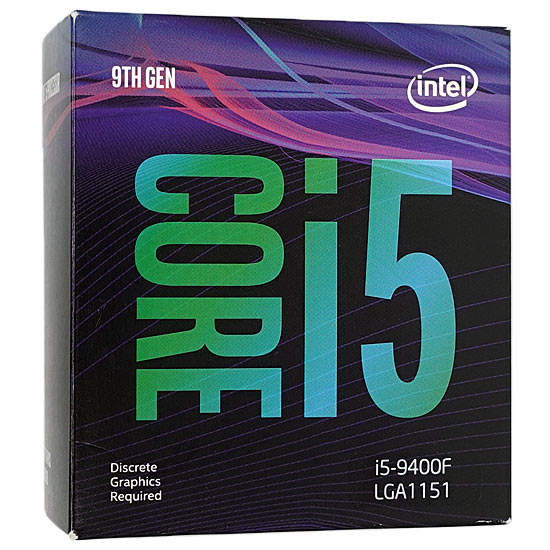 【中古】Core i5 9400F　2.9GHz 9M LGA1151 65W　SRF6M 元箱あり