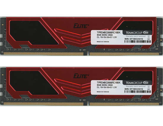 【中古】Team　デスクトップ用 TPRD48G2666HC19BK　DDR4 PC4-21300 8GB 2枚組