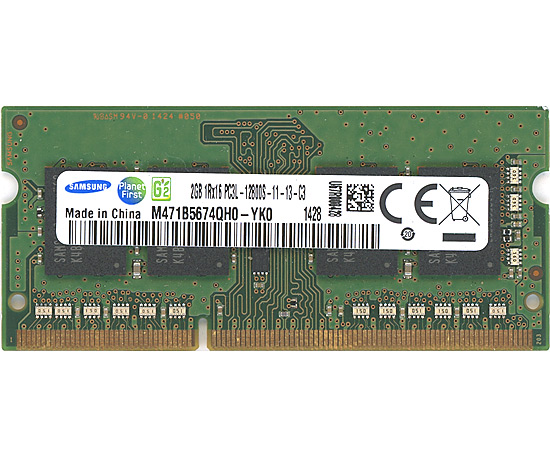 【中古】SAMSUNG　M471B5674QH0-YK0　SODIMM DDR3 PC3L-12800S 2GB
