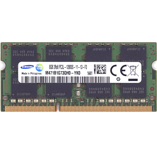 【中古】SAMSUNG　ノート用メモリ M471B1G73QH0-YK0　SODIMM DDR3L PC3L-12800S 8GB