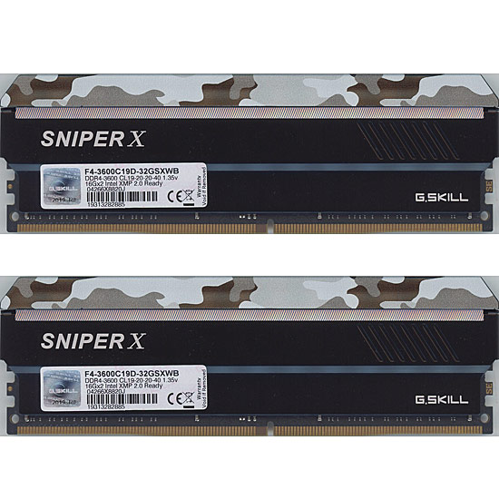 【中古】G.Skill　デスクトップ用 F4-3600C19D-32GSXWB　DDR4 PC4-28800 16GB 2枚組