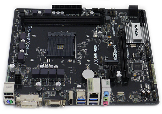 【中古】ASRock製 MicroATXマザボ　AB350M-HDV　SocketAM4