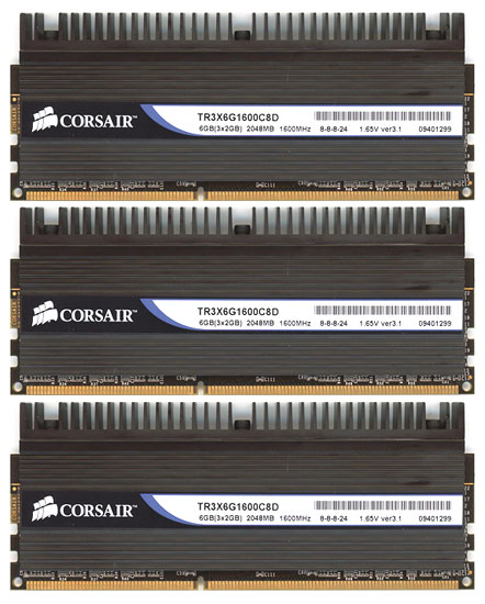 【中古】Corsair TR3X6G1600C8D DDR3 PC3-12800 2GB 3枚組