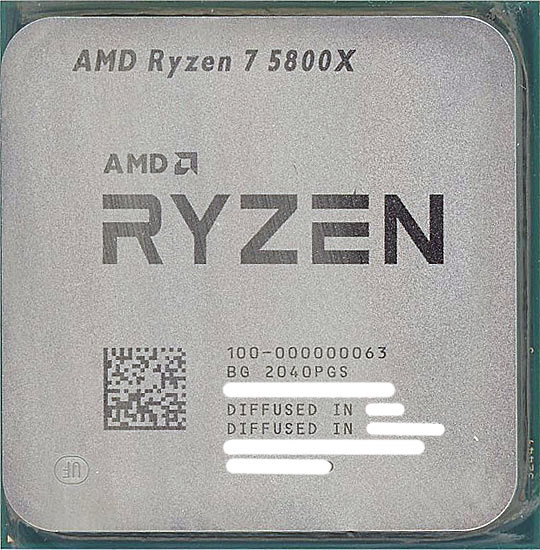 【中古】AMD　Ryzen 7 5800X 100-000000063　3.8GHz SocketAM4