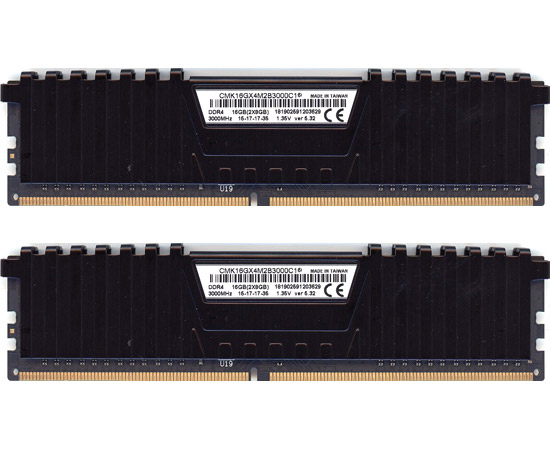 【中古】Corsair　CMK16GX4M2B3200C16　DDR4 PC4-25600 8GB 2枚組