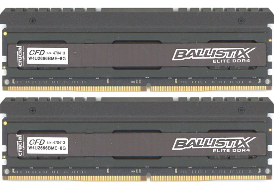 【中古】CFD　デスクトップ用 Ballistix W4U2666BME-8G　DDR4 PC4-21300 8GB 2枚組