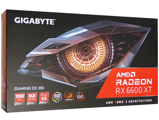 【中古】GIGABYTE製グラボ　GV-R66XTGAMING OC-8GD　PCIExp 8GB 元箱あり