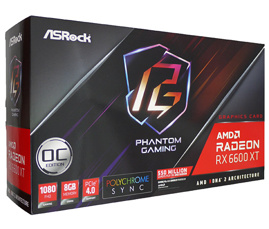 【中古】ASRock製グラボ　Radeon RX 6600 XT Phantom Gaming D 8GB OC　PCIExp 8GB 元箱あり