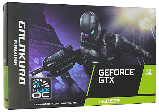 【中古】玄人志向グラボ　GALAKURO GAMING GG-GTX1660SP-E6GB/DF　PCIExp 6GB 元箱あり