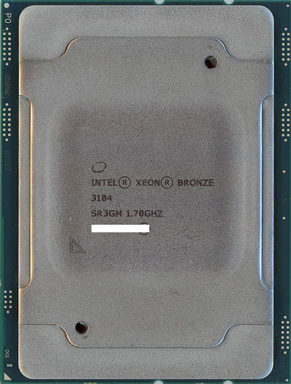 【中古】Intel Xeon Bronze 3104　1.7GHz 85W LGA3647　SR3GM