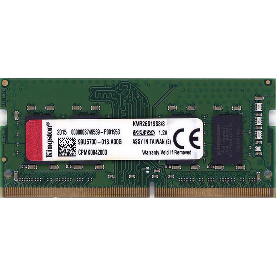 【中古】Kingston製　KVR26S19S8/8　SODIMM DDR4 PC4-21300 8GB