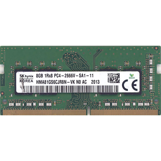 【中古】SK hynix製　HMA81GS6CJR8N-VK N0 AC　S.O.DIMM DDR4 PC4-2666V 8GB