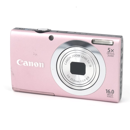 【中古】Canon製　PowerShot A2400 IS　ピンク　1600万画素