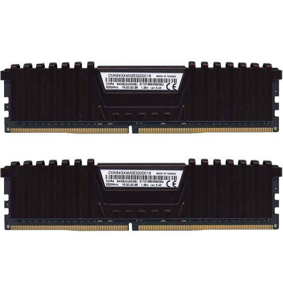 【中古】Corsair　デスクトップ用 CMK64GX4M2E3200C16　DDR4 PC4-25600 32GB 2枚組