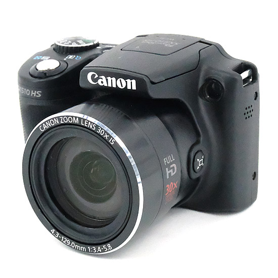 【中古】Canon製　PowerShot SX510 HS　ブラック　1210万画素　液晶画面いたみ