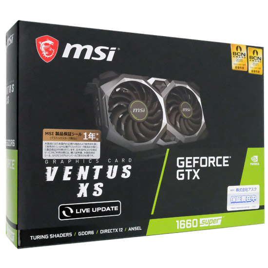 【中古】MSI製グラボ　GeForce GTX 1660 SUPER VENTUS XS　PCIExp 6GB 元箱あり