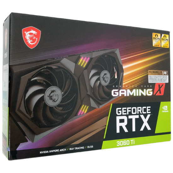 【中古】MSI製グラボ　GeForce RTX 3060 Ti GAMING X 8G LHR　PCIExp 8GB 元箱あり