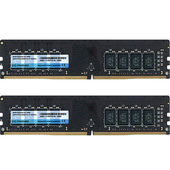 【中古】CFD　デスクトップ用 W4U3200CS-16G　DDR4 PC4-25600 16GB 2枚組