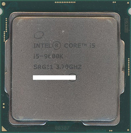 【中古】Core i5 9600K　3.7GHz 9M LGA1151 95W　SRG11
