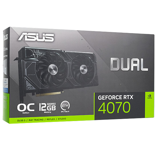 【中古】ASUS製グラボ　DUAL-RTX4070-O12G　PCIExp 12GB 元箱あり