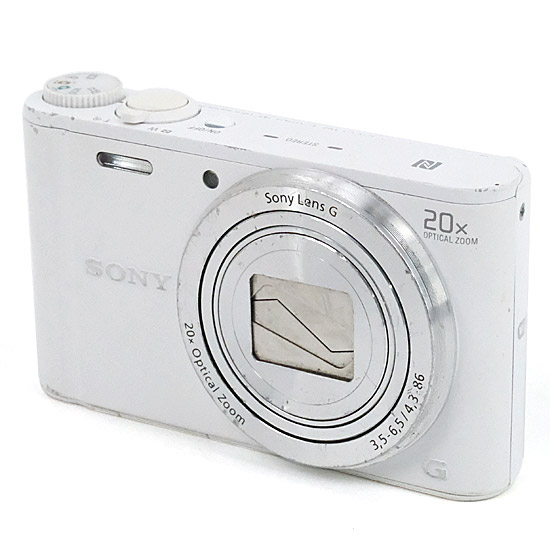 【中古】SONY製　Cyber-shot DSC-WX350　ホワイト/1820万画素　USBカバーなし・本体・液晶画面いたみ
