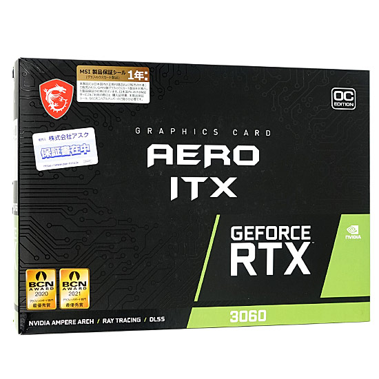 【中古】MSI製グラボ　GeForce RTX 3060 AERO ITX 12G OC　PCIExp 12GB 元箱あり