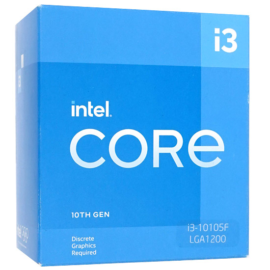 【中古】Core i3 10105F　3.7GHz 6M LGA1200 65W　SRH8V 元箱あり
