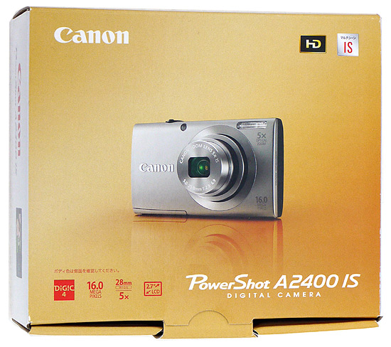 【中古】Canon製　PowerShot A2400 IS　シルバー　1600万画素　展示品