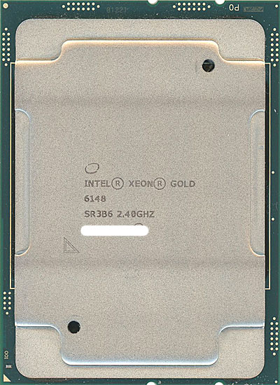 【中古】Xeon Gold 6148　2.4GHz 150W LGA3647　SR3B6