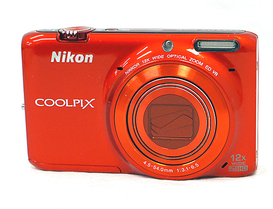 【中古】Nikon製　デジカメ COOLPIX S6500　オレンジ/1602万画素　液晶いたみ 元箱あり
