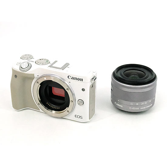【中古】Canon製　EOS M3 EF-M15-45 IS STM レンズキット　ホワイト