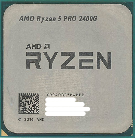 【中古】AMD　Ryzen 5 PRO 2400G YD240BC5M4MFB　3.6GHz SocketAM4