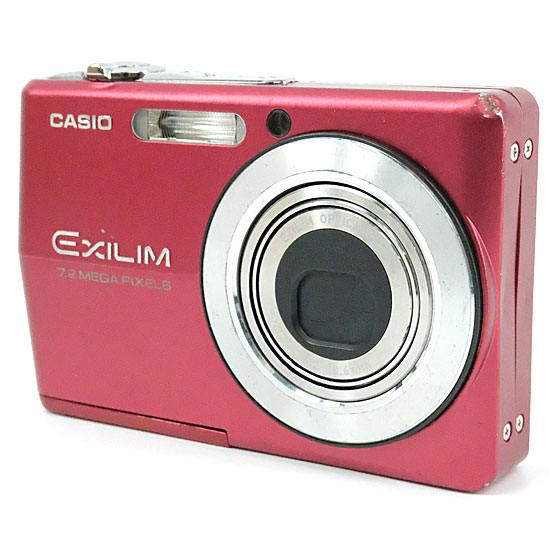 【中古】CASIO製　EXILIM ZOOM EX-Z700　レッド　720万画素　液晶画面いたみ