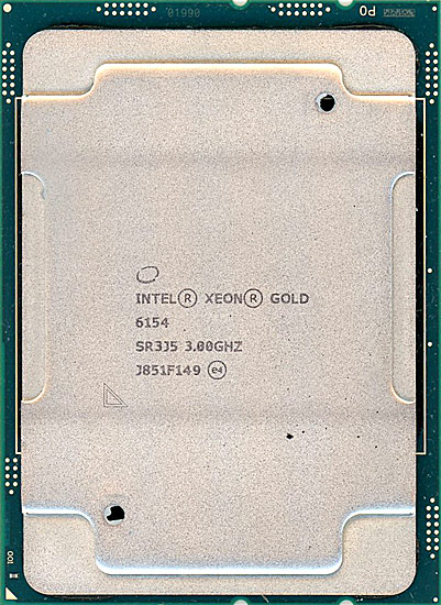 【中古】Xeon Gold 6154　3.0GHz LGA3647　SR3J5