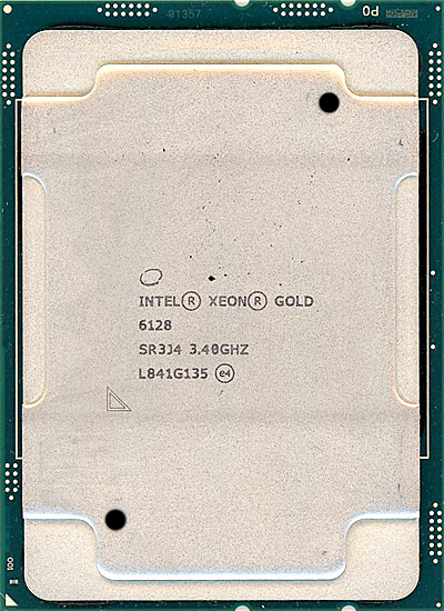【中古】Xeon Gold 6128　3.4GHz LGA3647　SR3J4