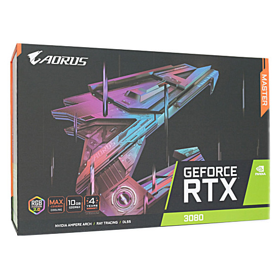 【中古】GIGABYTE製グラボ　GV-N3080AORUS M-10GD Rev2.0　PCIExp 10GB 元箱あり