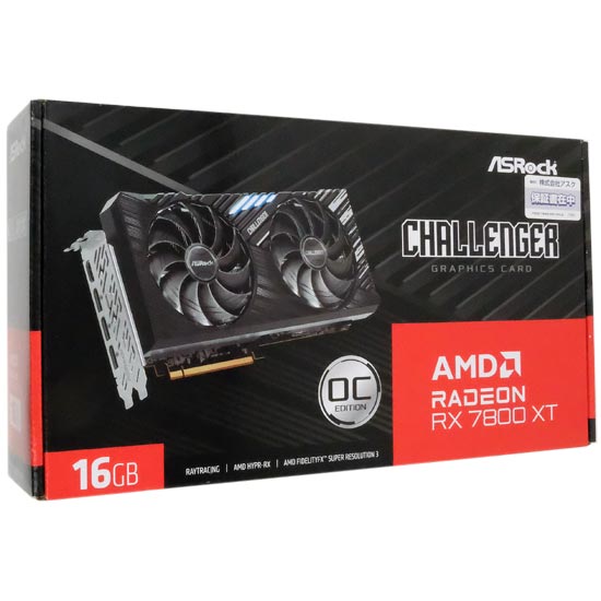 【中古】ASRock製グラボ　Radeon RX 7800 XT Challenger 16GB OC　PCIExp 16GB 元箱あり