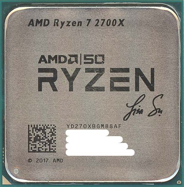 【中古】AMD　Ryzen 7 2700X Gold Edition YD270XBGM88AF　3.7GHz SocketAM4