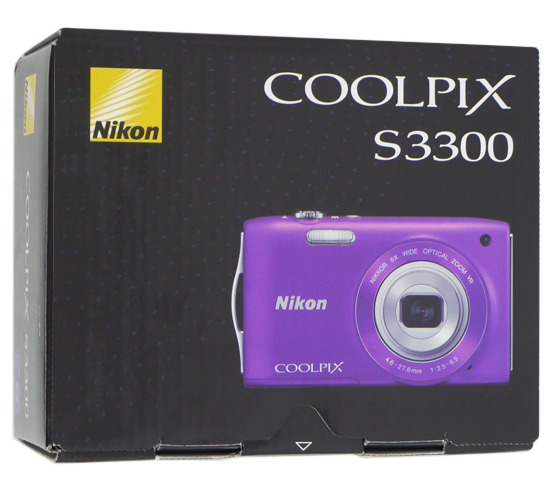 【中古】Nikon製　デジカメ COOLPIX S3300　ラベンダーパープル/1600万画素 元箱あり