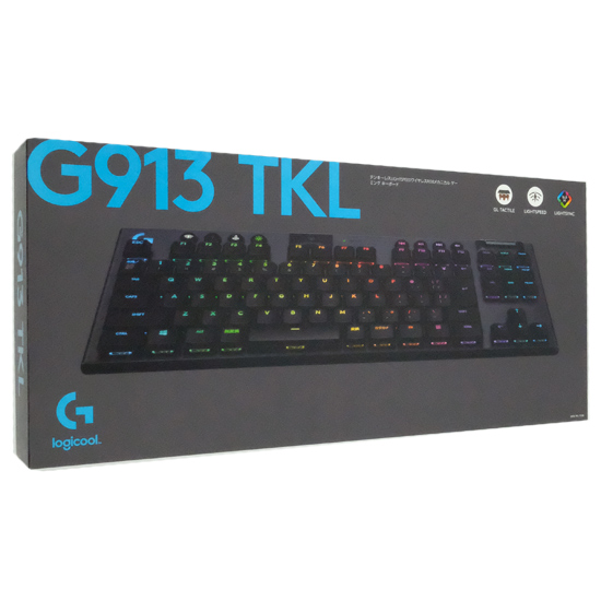 【中古】ロジクール　G913 TKL LIGHTSPEED Wireless RGB Mechanical Gaming Keyboard-Tactile G913-TKL-TCBK　ブラック 元箱あり