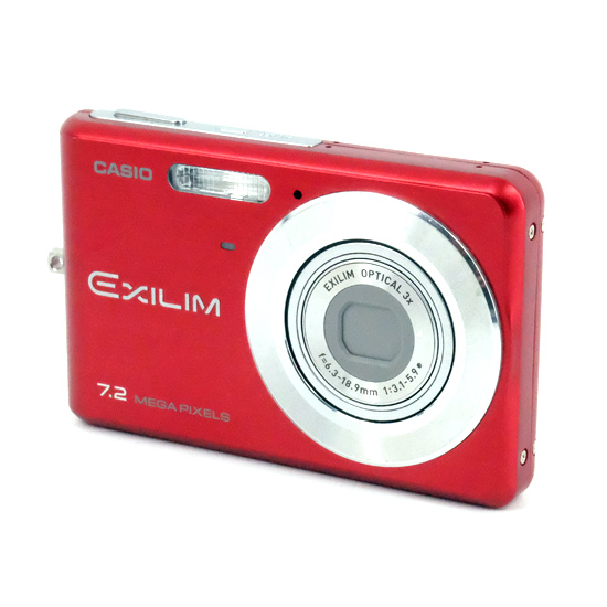 【中古】CASIO製　EXILIM ZOOM EX-Z77　レッド　720万画素　液晶画面いたみ