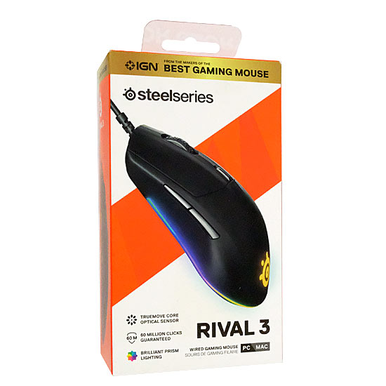 【中古】SteelSeries■ゲーミングマウス Rival 3■62513■