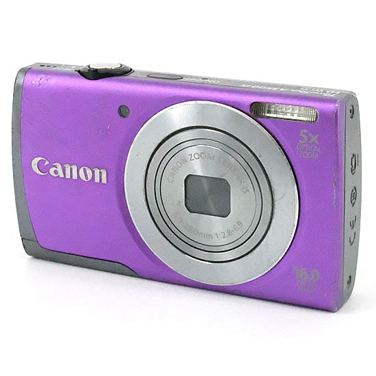 【中古】Canon製　PowerShot A3500 IS　パープル　1600万画素　本体いたみ