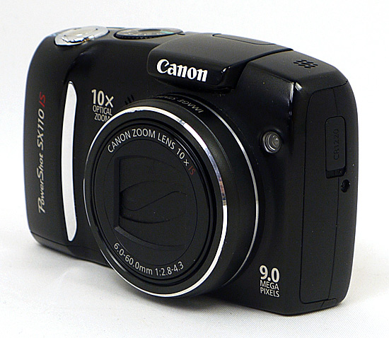 【中古】Canon製　PowerShot SX110 IS　ブラック　900万画素　本体のみ　液晶画面いたみ