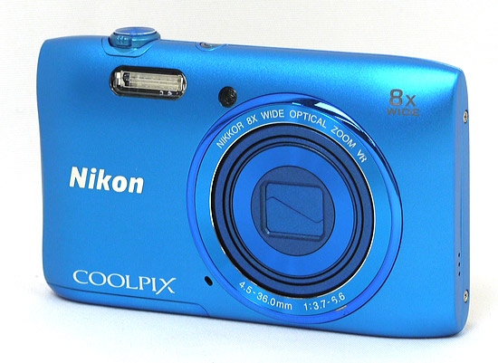 【中古】Nikon製　デジカメ COOLPIX S3600　ブルー/2005万画素　液晶画面いたみ