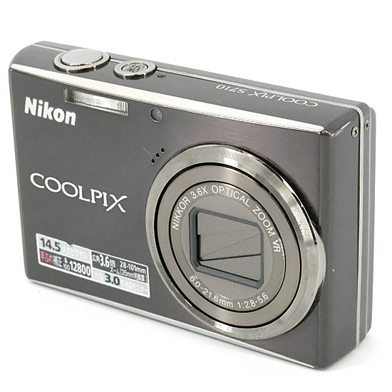 【中古】Nikon製　デジカメ COOLPIX S710　ブラック/1450万画素　液晶画面いたみ