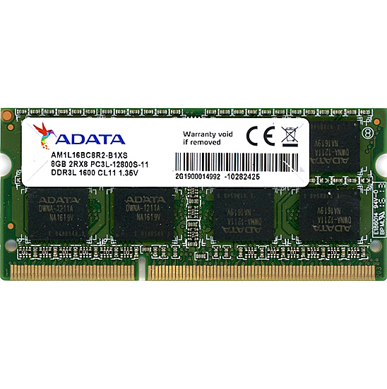 【中古】ADATA　AM1L16BC8R2-B1XS　SODIMM DDR3L PC3-12800S 8GB