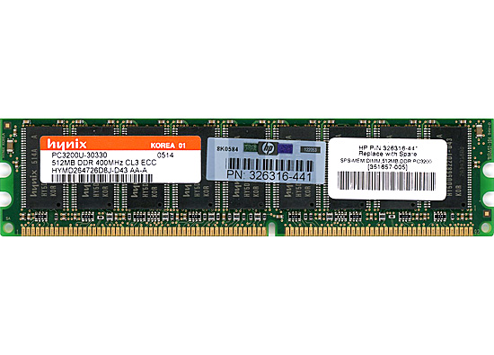 【中古】hynix製　HYMD254726D6J-D43 AA-A　DDR PC3200U-30330 512MB