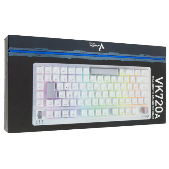 【中古】ELECOM　ゲーミングキーボード V custom　TK-VK720AWH　ホワイト 元箱あり